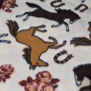Horse and Floral Patterned Blanket